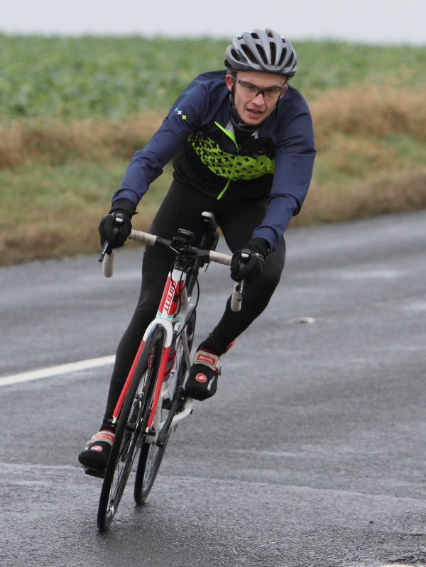 Richard Sanderson cycling in the Monikie Duathlon January 2017