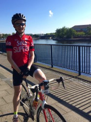 Richard Sanderson on bike at the start of Stockton Sportive 2016